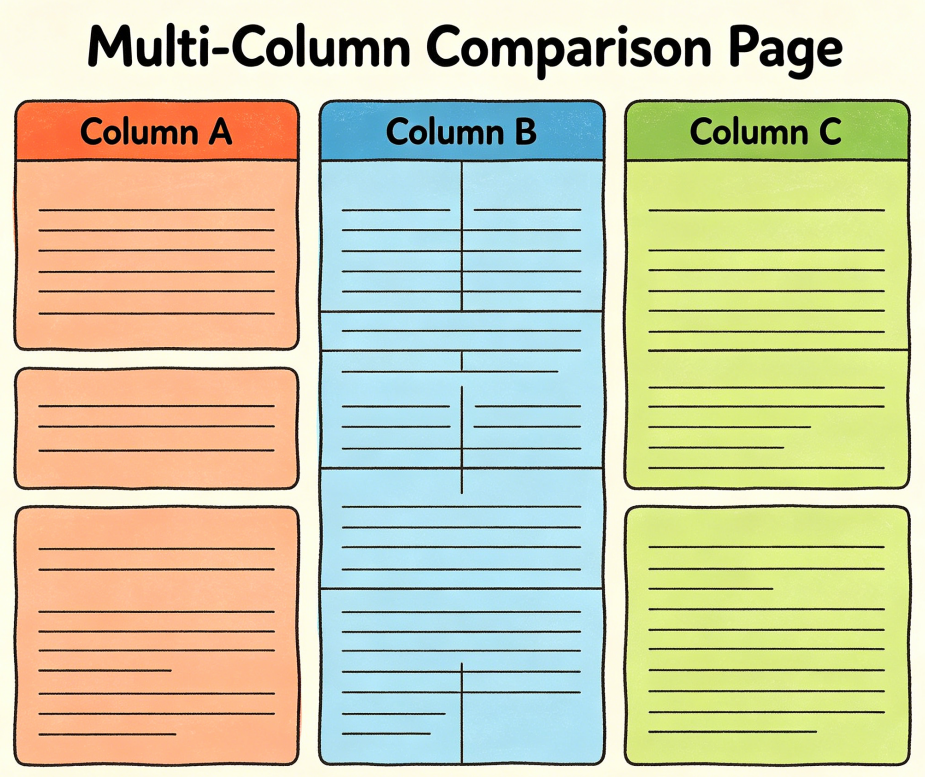 Multi-Column Comparison Page